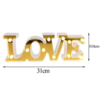 Romantic Valentine's Proposal 3D LOVE LED Letter Sign Night Light Heart Marquee Table Lamp Lanterns Lamp for Christmas Wedding 6