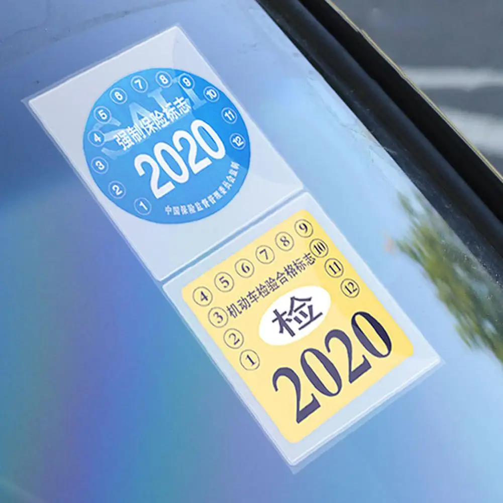 Porte Vignette Assurance Pare Brise Voiture Pour Volkswagen | Double Étui  Pochette Adhésive Autocollant Sticker
