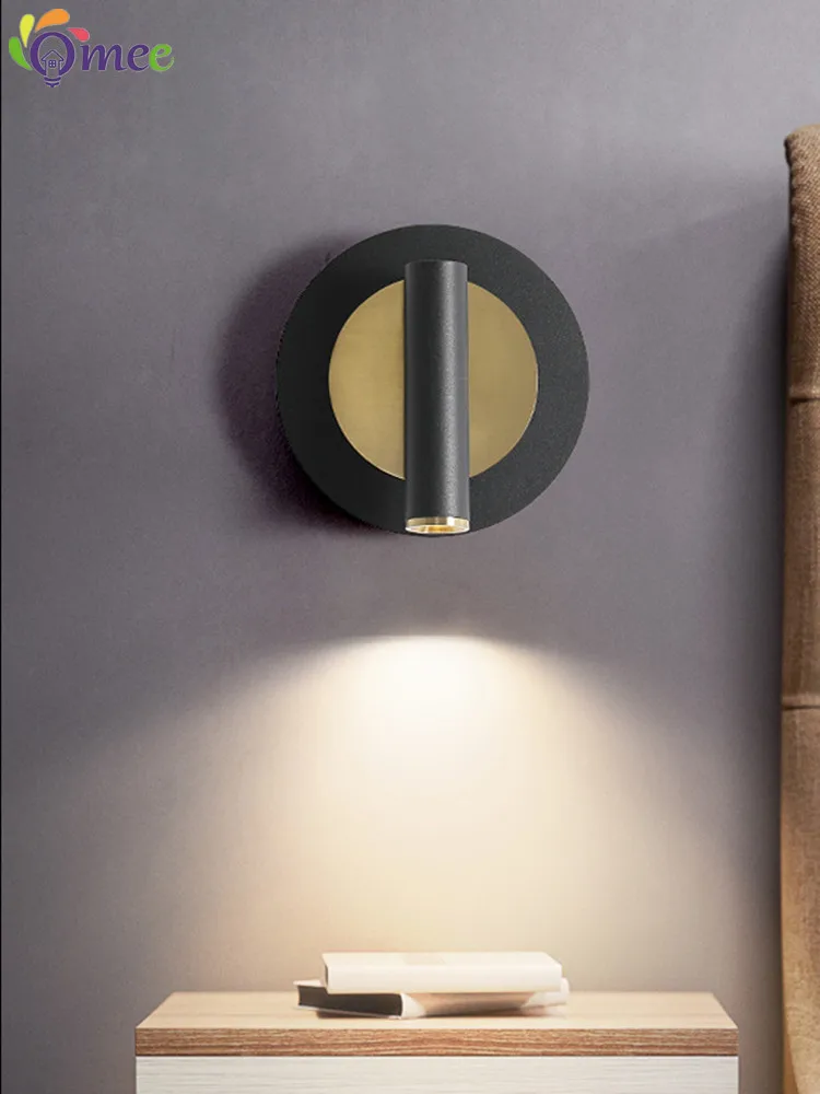 3W Wall Light Backlight 350 Degree Rotation Adjustable Wall Lamps Hotel Bedroom Bedside Study Reading Sconce Lamp With Switch