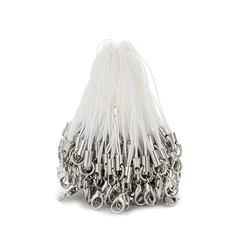 50pcs Colorful Lobster Clasp Cord Lanyards for DIY Crafting and Accessory Making (White)