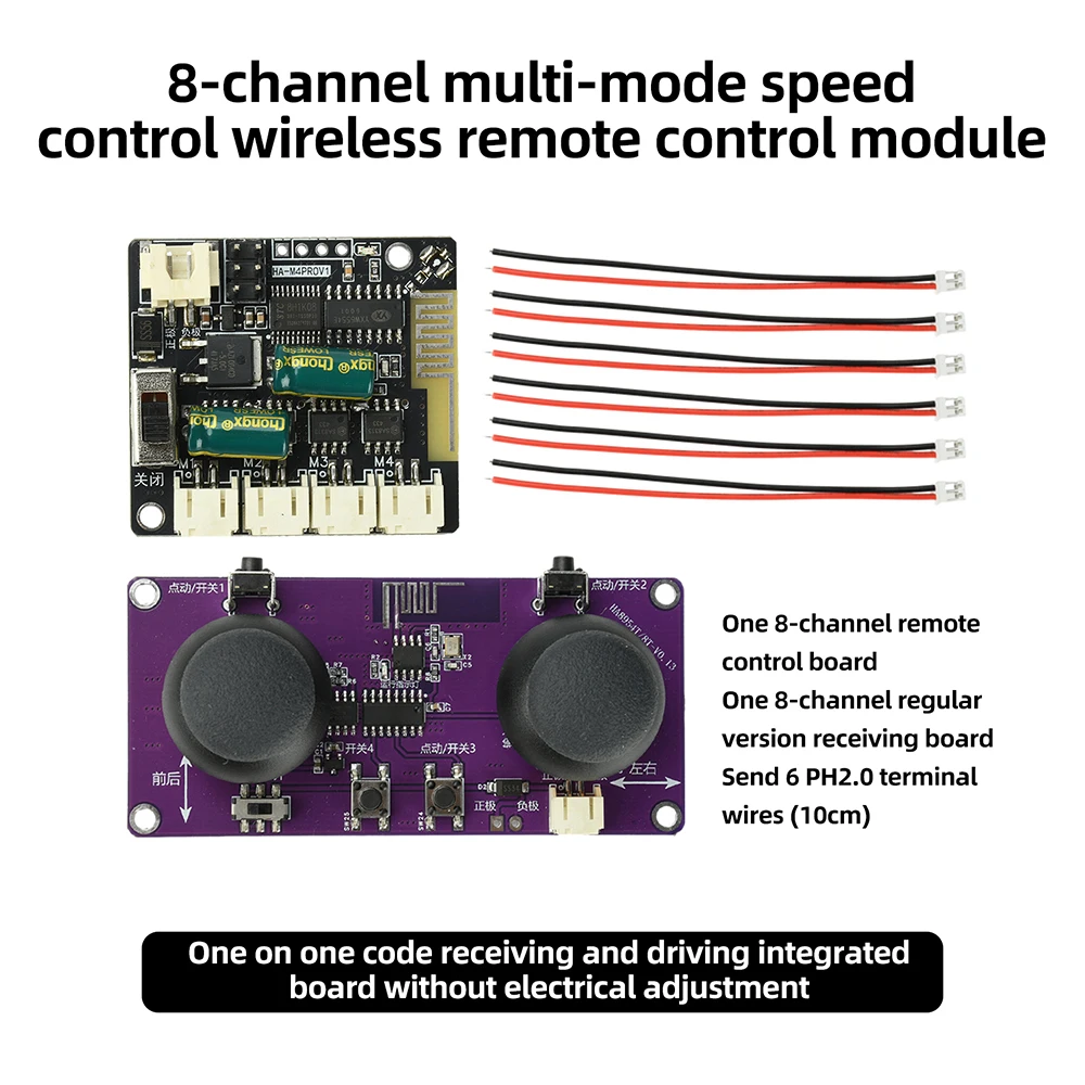 Kit radiocommande 8 canaux 2.4GHz pour drone voiture bateau DIY avec récepteur et accessoires