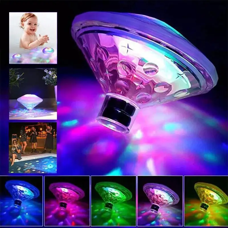 Underwater Light Floating RGB Submersible LED Disco Light Glow Show Swimming Pool Hot Tub Spa Lamp Bath