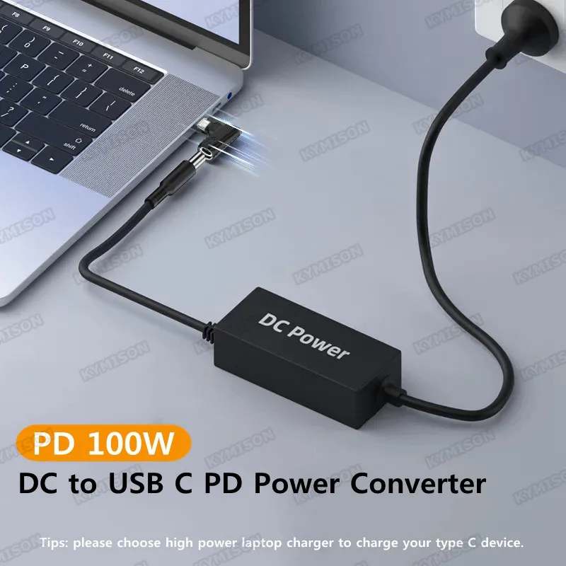 140W 100W DC 4.5X3.0mm USB C PD 전원 어댑터 변환기 플러그 HP 노트북 충전기 5V 9V 20V 유형 C 고속 충전 케이블