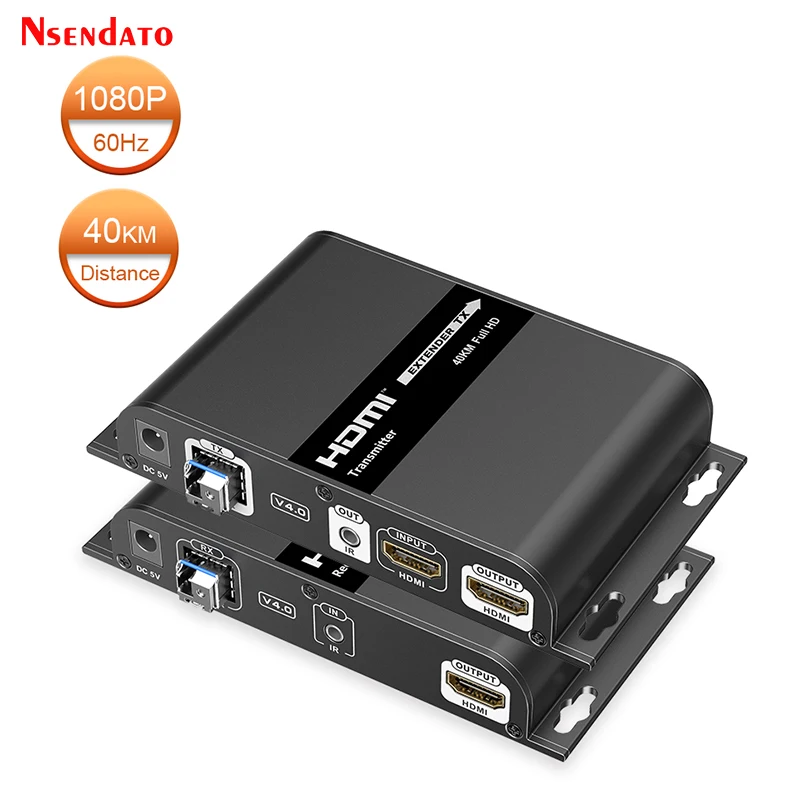 LKV378A 1080P 60hz HDMI Extender 40Km over LC Fiber Optic Single-mode SMF(LC) HDMI To Fiber Optical Extender With IR Remote V4.0
