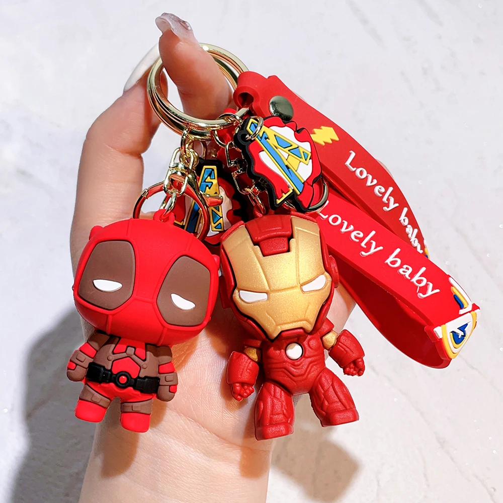 Marvel Cartoon The Avengers Keychain Spiderman Iron Man Captain America Thor Batman Keyring Keys Holder Gifts for Friends anime keychain key rings key chains