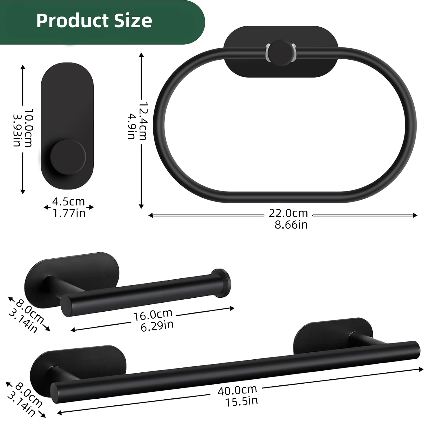 Toilet Paper Holder Towel Hook Bathroom Hardware Set Bathroom Hardware Accessories Shower Rod Storage Rack Bathroom Hardware Set No Drilling