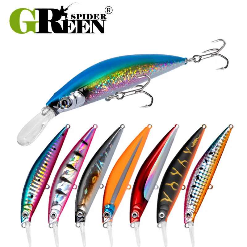 GREENSPIDER 90mm 30g Professional Quality Fishing Lures Hard Bait Dive 0-3m  Quality Wobblers Minnow Artificial Bait Tackle