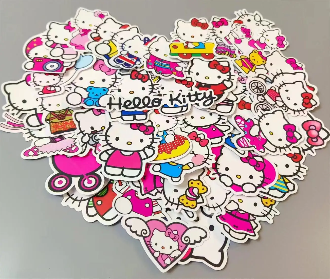 

50Pcs Hello Kitty Stickers DIY Graffiti Decoration Skateboard Fridge Laptop Thermos Cup Waterproof Gifts Cartoonish