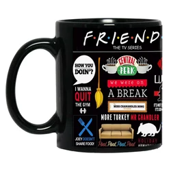 Old Friends Black Ceramic Mug - Perfect Gift - 301 - 400ml (Black)