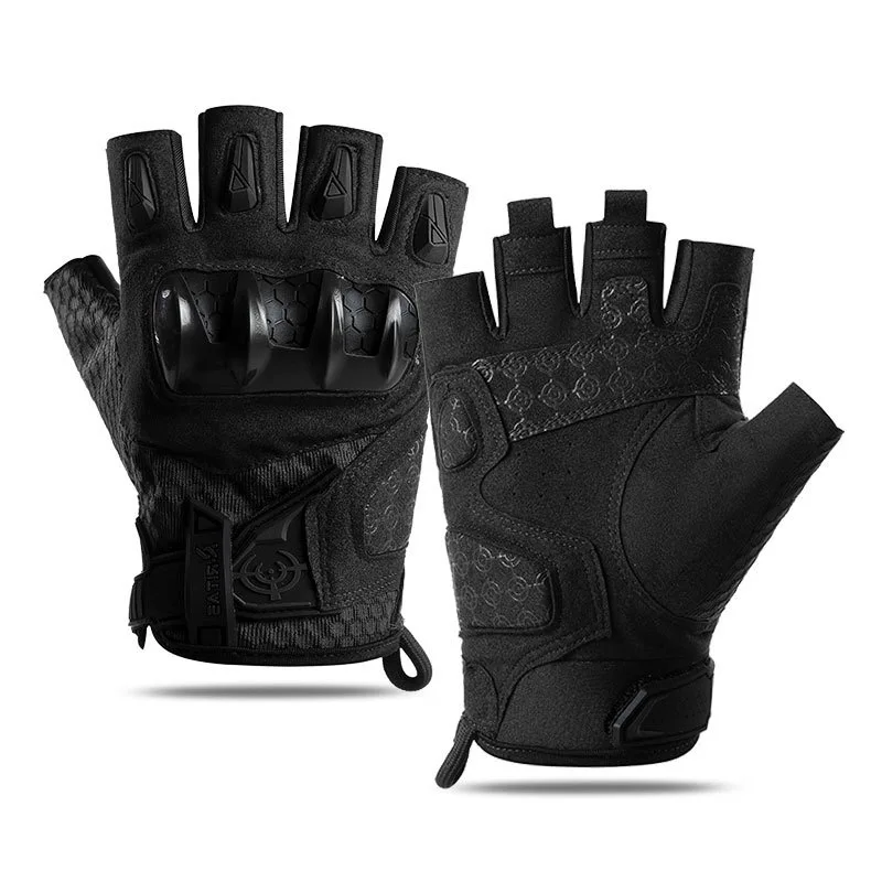Gants tactiques demi-doigts pleine main anti-dérapage coque dure pêche sport