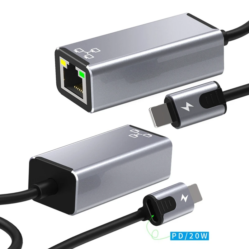 RJ45 LAN Adapter For Iphone 14 13 12 11 8 7 6 5 /Ipad/Ipod Ethernet LAN Network Adapter With Charge Port 20W rj45 lan adapter
