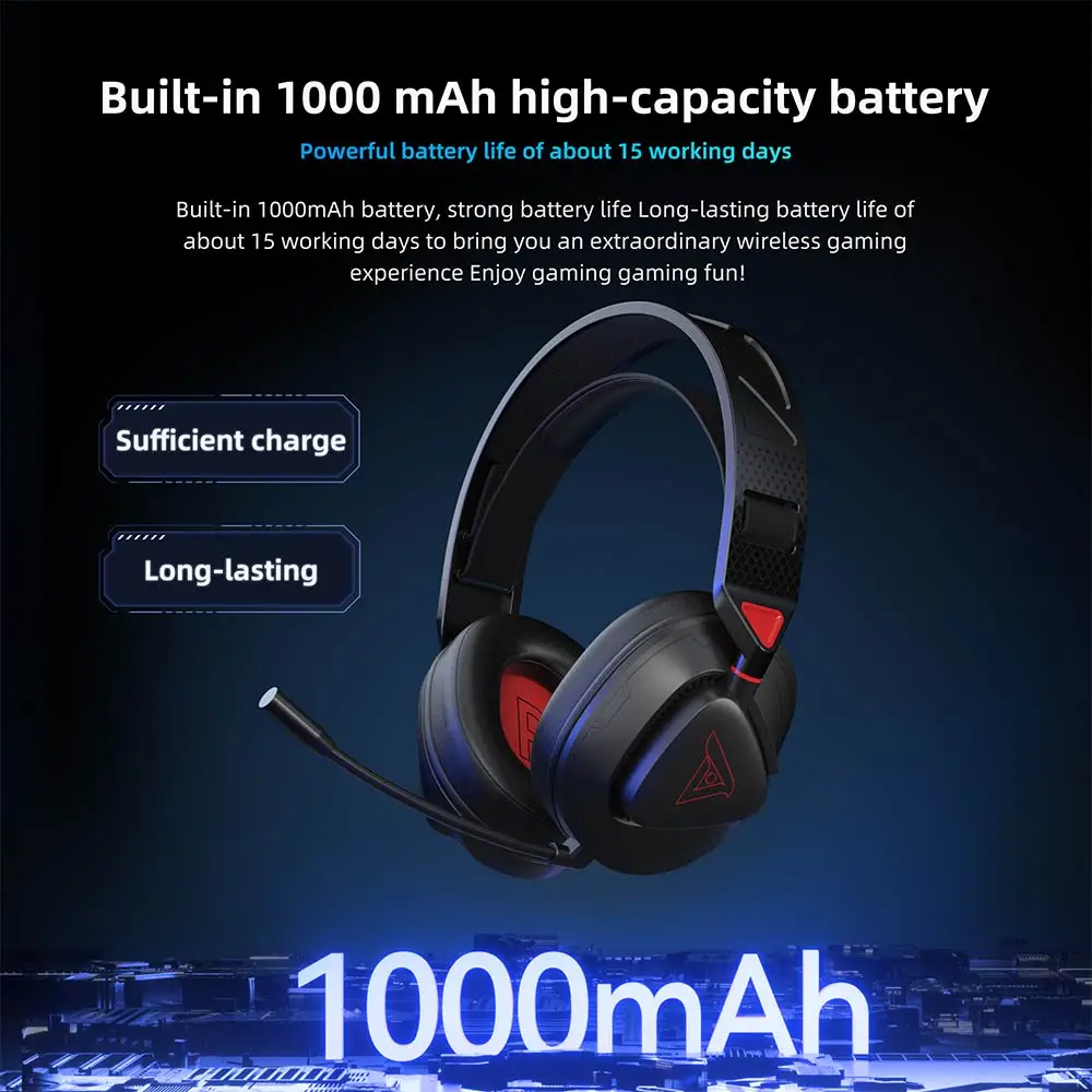 TAIDU THS318 Gaming Headset Wireless Bluetooth 5.3 With Microphone 1000mAh Headphones Gamer Choice for PC Laptop Console