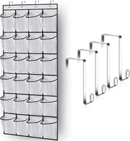 24pocket Hanging shoe rack organizer Over the Door Shoe Organizer Large Breathable Mesh Pockets slippers organizer shoe storage 2