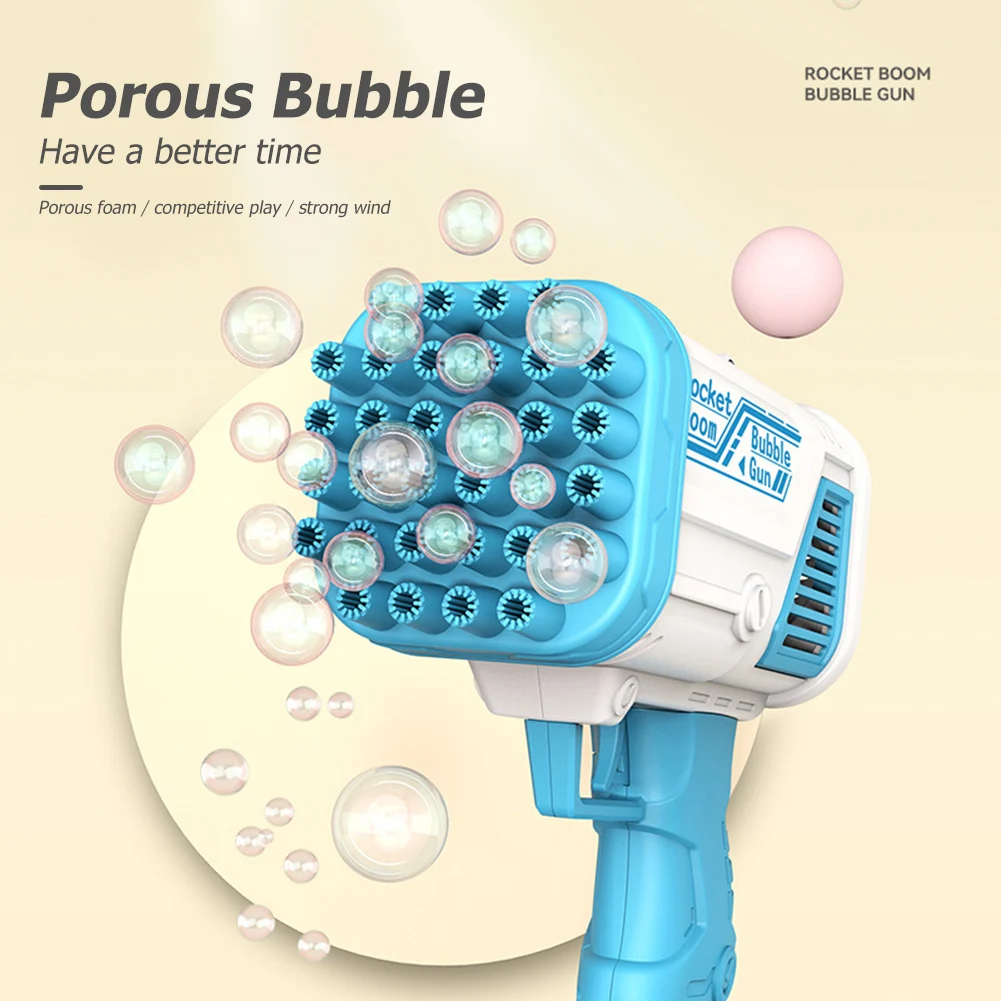Atomatic Children's Bubble Machine Bazooka Bubble Making Toy 32 Holes Electric Bubble Gun with Non-slip Non-slip for Kids Toys 2