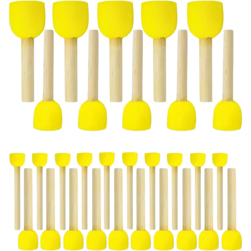 30 Stück runde Schwammpinsel, 4 Größen Acryl-Malschwämme zum Malen, DIY-Bastelwerkzeuge – Detail 2