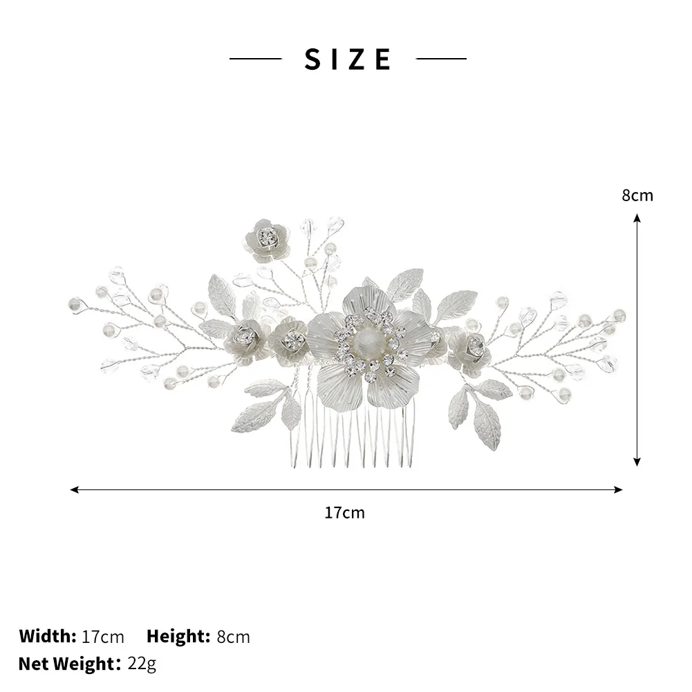 Sf198355f6ae840ccaf1a0ff7290db026D Bridal Wedding Hair Accessories Crystal gold Silver Color Hair Combs for Women Bride Headpiece Party Jewelry Bridesmaid Gift Mallzona