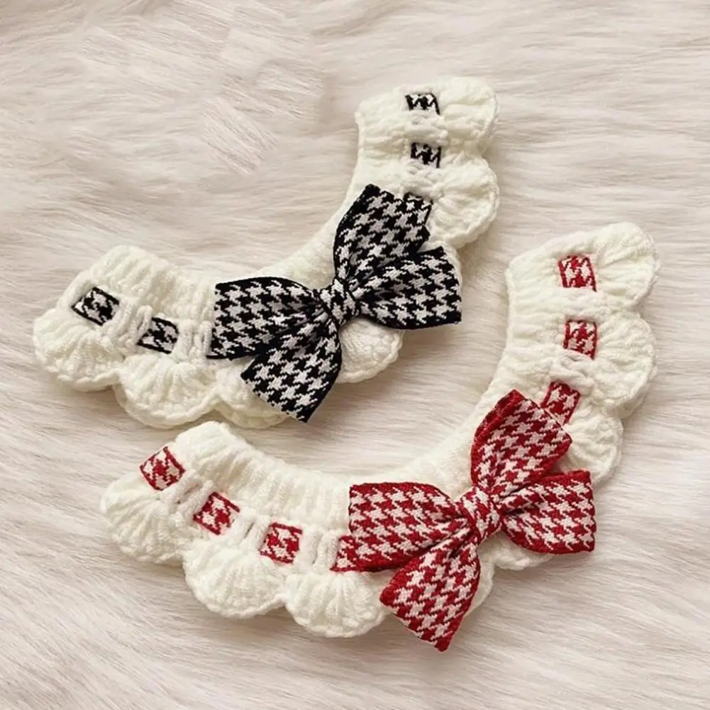 Beautiful Lace Pet Collar Cute Pet Collar with Bow Decoration Stylish Lace Design Cat with Bow Decoration for Comfortable