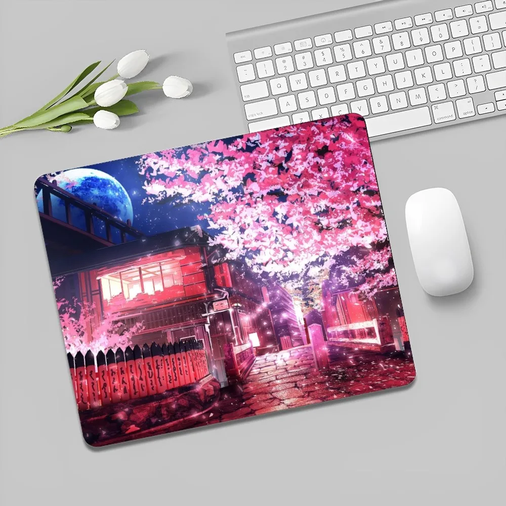 Anime Sakura Rubber Small Office Student Gaming Thickened Large Writing Pad Non-slip Cushion Mouse Pad for PC Gamer Mousemat 5