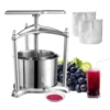 VEVOR Fruit Wine Press 6L 2 Stainless Steel Barrels, Manual Juice Maker with T-Handle, Triangular Structure for Kitchen Bars 1