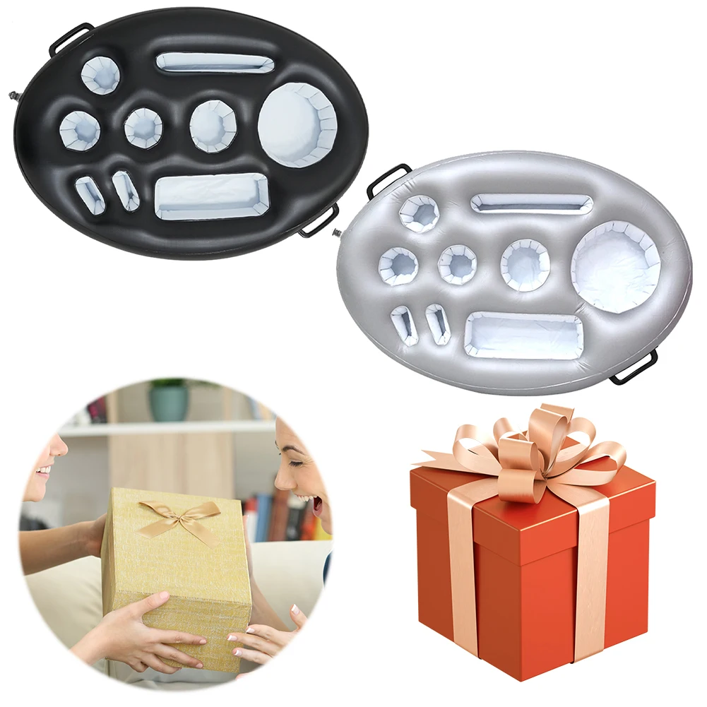 Inflatable Drinks Holder Pool Beer Drinks Holder Multifunctional Drinks Cooler Tray PVC Blow Up Cup Coasters for Summer Party