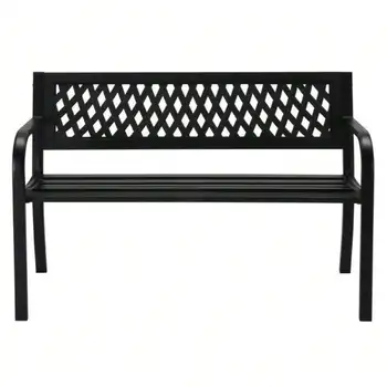 Weather-Resistant Garden Bench with PVC Backrest 1