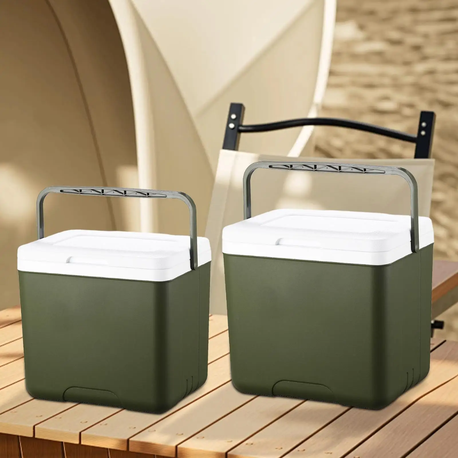 Cooler Box Container Portable Beverage Storage Organizer Hot/Cold Retention Cooler Ice Chest Small for BBQ Picnic Beach Party
