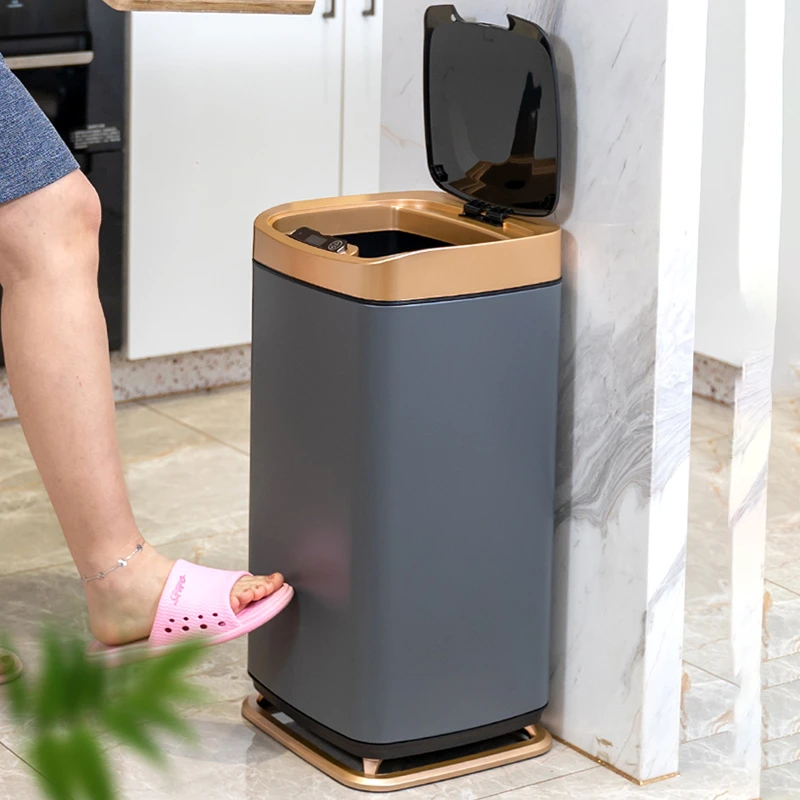 Virus Arriesgado despierta Smart Bedroom Trash Can Sensor Automatic Stainless Steel Trash Can Advanced Cubo  Basura Cocina Household Merchandises GPF30XP| | - AliExpress