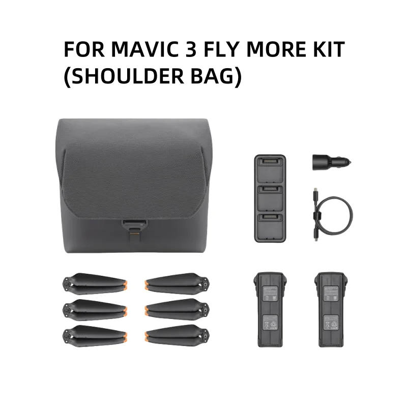 For MAVIC 3 FLY MORE KIT (SHOULDER BAG) Includes 2 Batteries 100W Charging Butler 65W Car Charger Noise Reduction Propeller