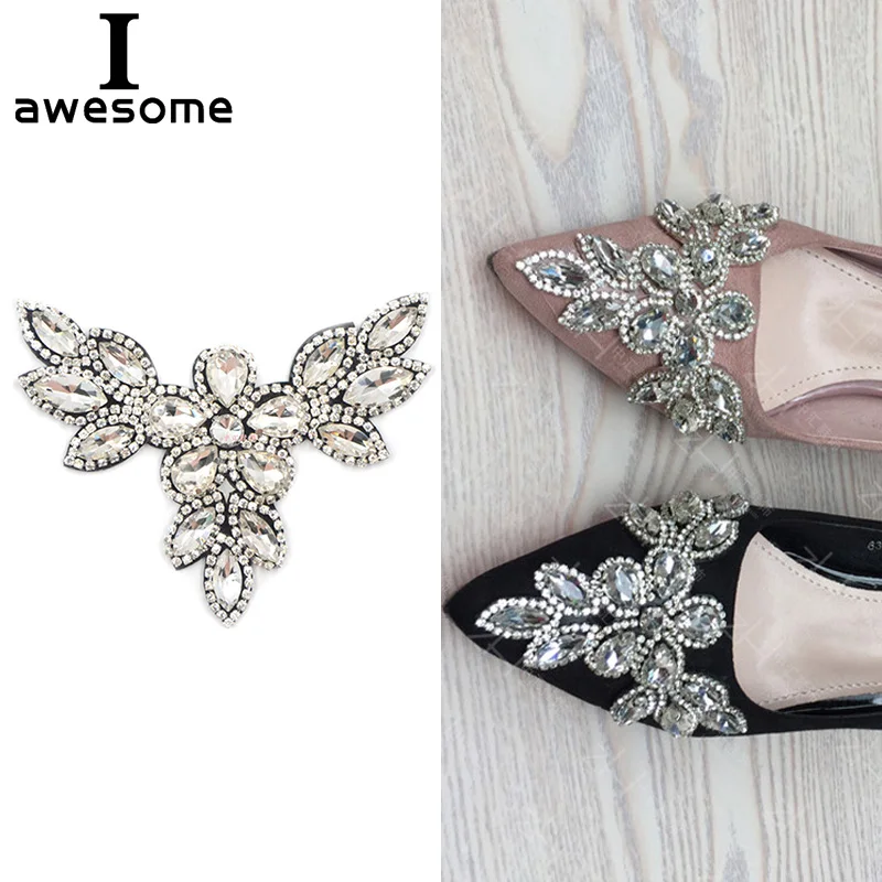 

1pcs Beautiful Flower Bridal Wedding Party Shoes Accessories High Heels Shoes DIY Manual crystal Rhinestone Shoe Decorations