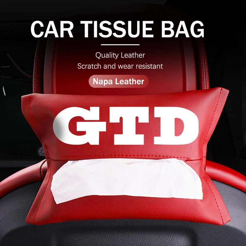 폭스바겐 골프 6 VI MK4 MK5 MK6 MK7 MK8 GTI GTR GTD 2008-2013 차량용 티슈 홀더, 뒷좌석 티슈 박스 (고정 스트랩 포함)