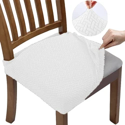 Durable Jacquard Washable Stretch Chair Seat Covers (White)