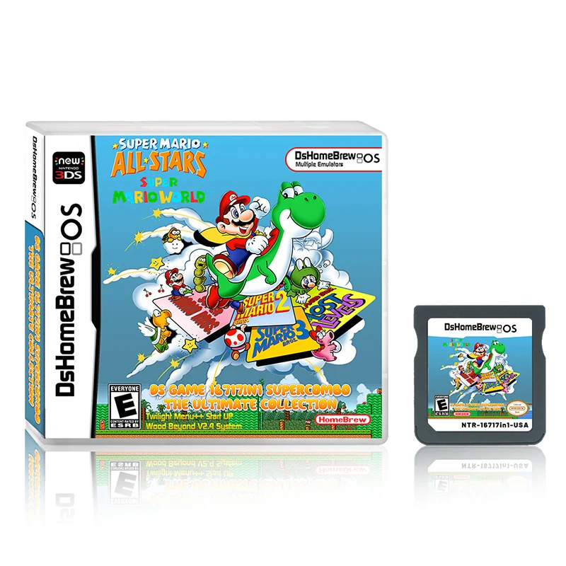 NDS Game Card 16717 in 1 US English 128G Cassetta 64 in1 208 500 NES Scheda Di Gioco Per DSTWO Mini 2/3DS XL 3