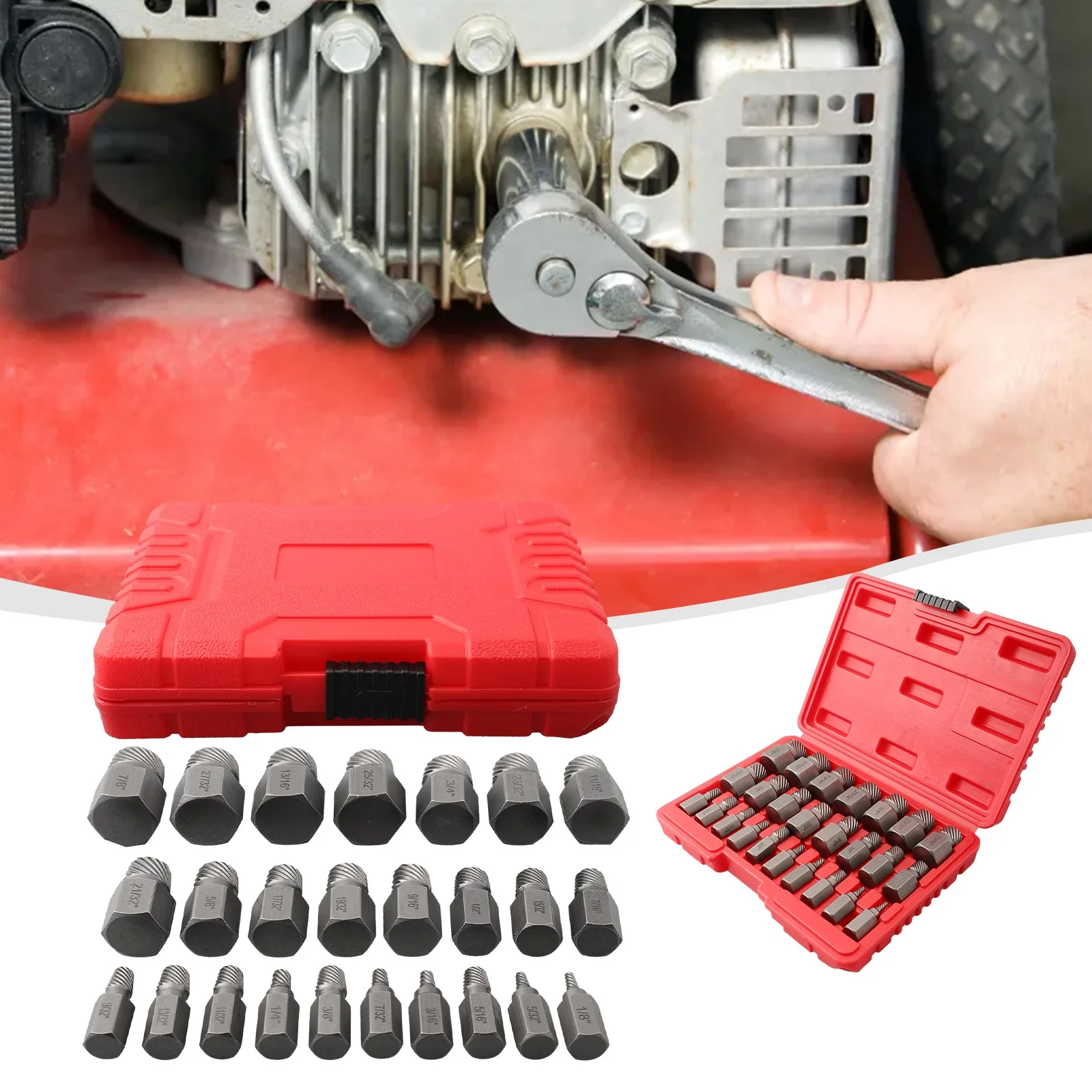 

Efficient Hex Screw Extractor Set 25Pcs High Carbon Steel Bolt Remover For Sliding Tooth And Rusty Broken Head Screws