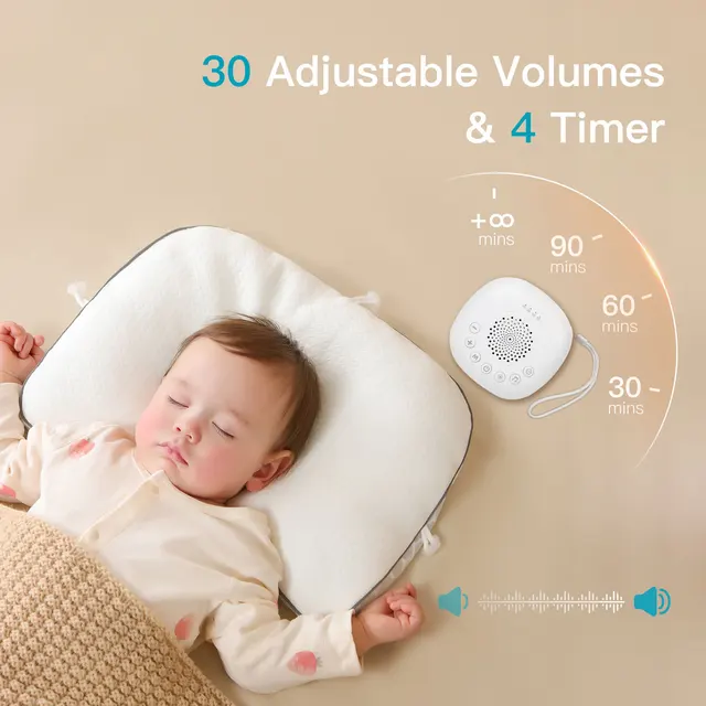 White Noise Sound Machine with 24 Soothing Sounds Sleep Aid for Babies Kids Adults Rechargeable Night Light Newborn Gifts 3