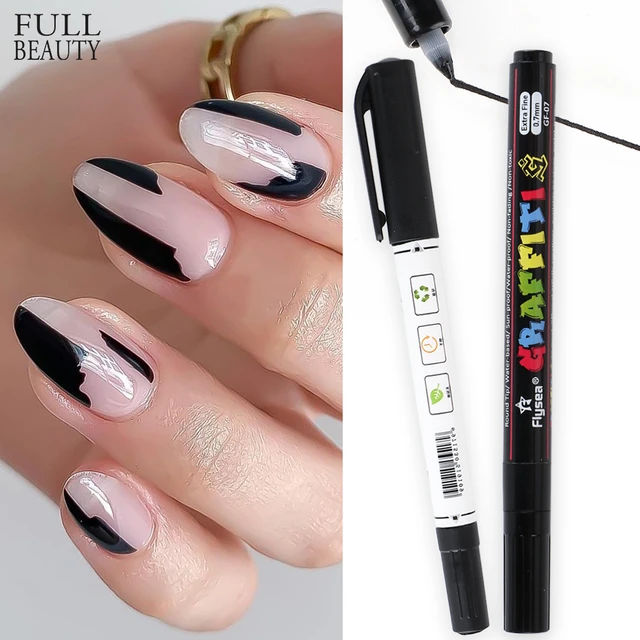 Buy Gleevia Acrylic Black Nail Art Design Painting Tool Pen Polish Brush  Set (Pack Of 15) Online at Best Prices in India - JioMart.