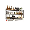 Industrial Wall-Mounted Bar Rack Integrated Shelf Iron Art Wall Storage Shelf Wall Hanging Light Bar Wine Glass Holder Shelf 5