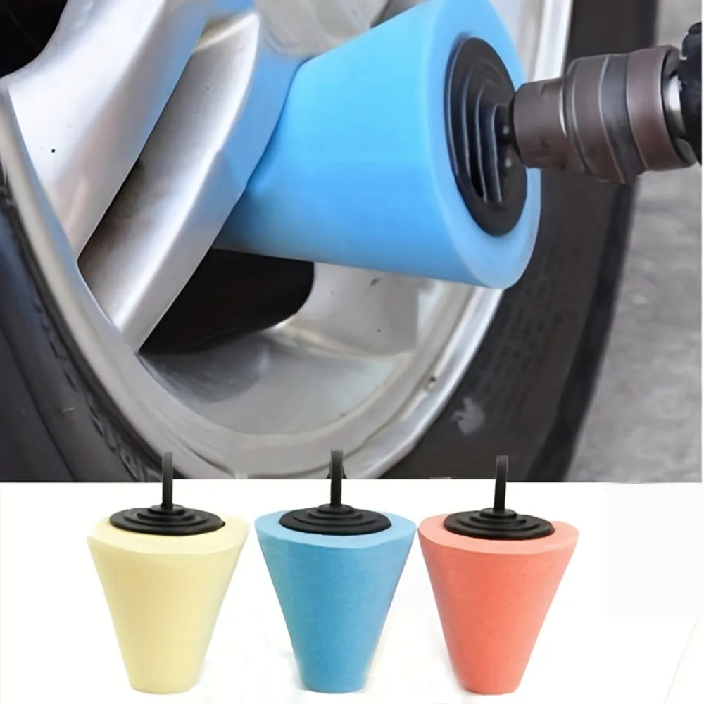 Car Polishing Sponge Hub Polishing Sponge Grinding Head Net Dead Angle Metal Plastic Grinding Conical
