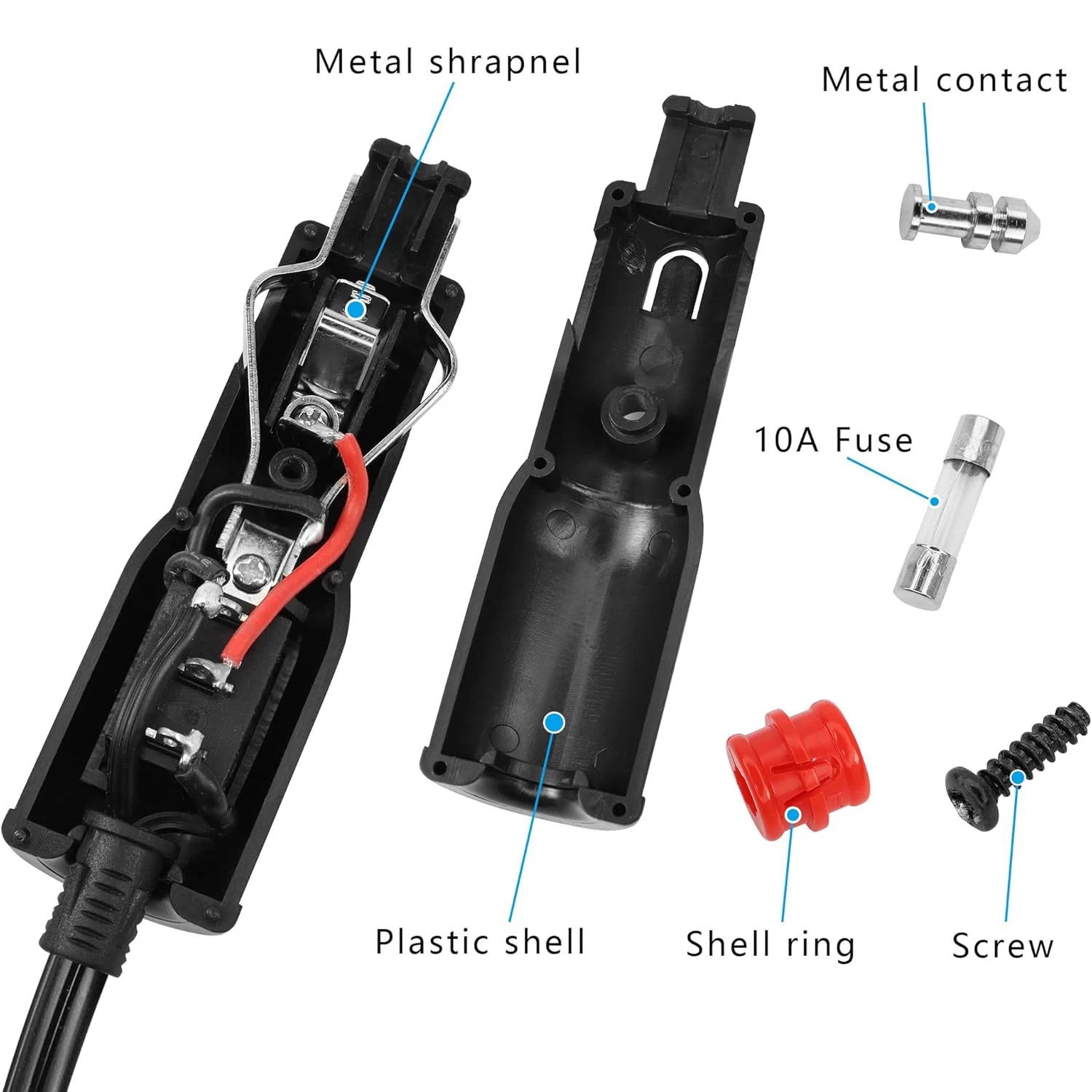 12V Car Fridge Extension Power Cable, 18AWG with Push Button Switch Portable Replacement Car Cooler Cool Box Lead Cable Built in