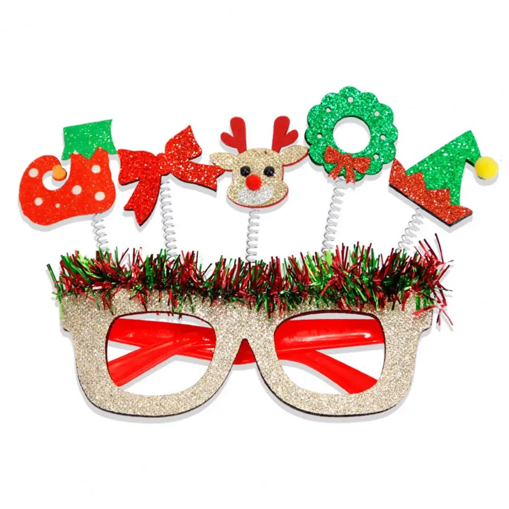 Festive Costume Accessories Santa Hat Glasses Festive Christmas Glasses Set Santa Hat Snowman Tree Elk Antler for Holiday