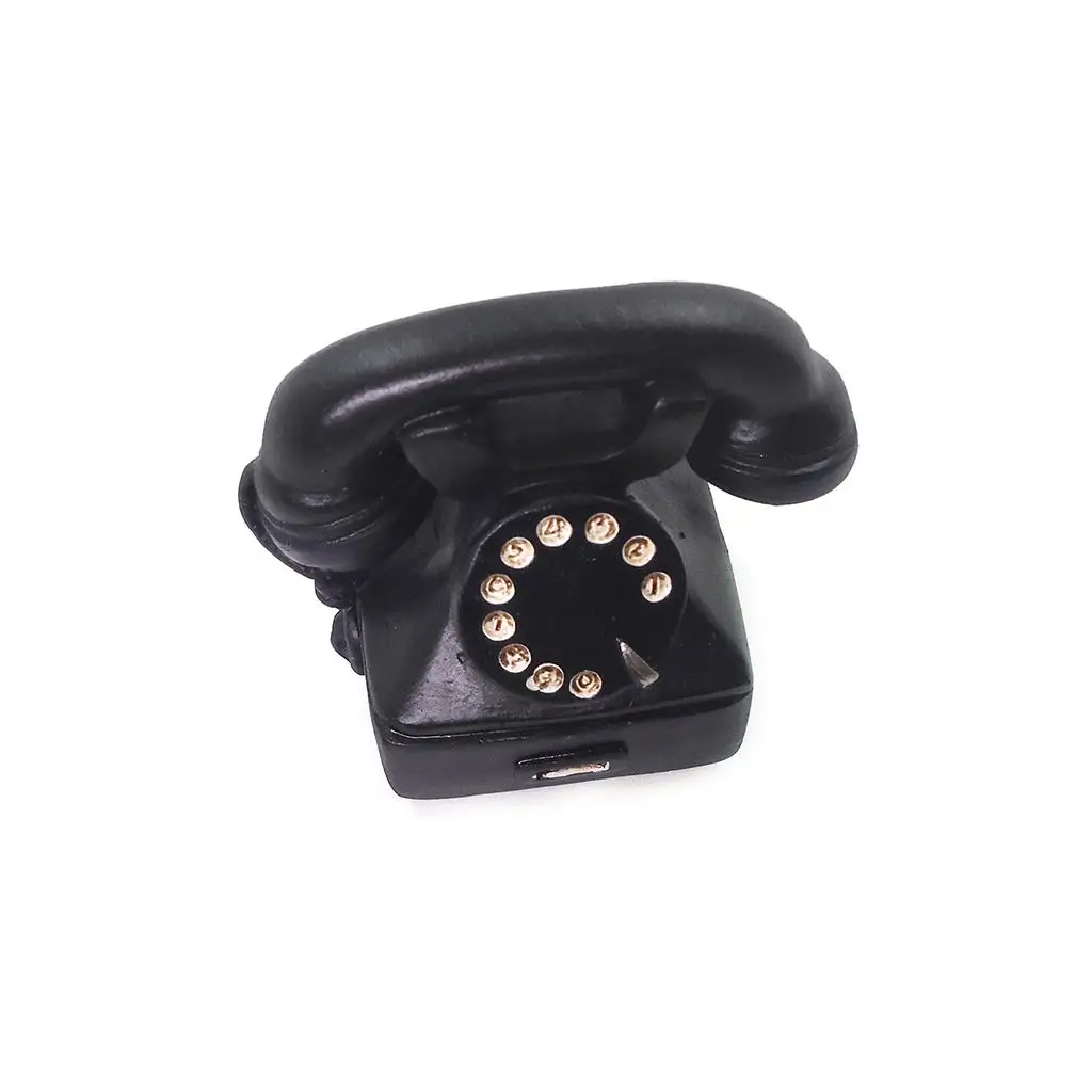 MINIATURE RESIN OLD FASHIONED DOLLHOUSE FASHION DOLL TELEPHONE PHONE ACCESSORY 
