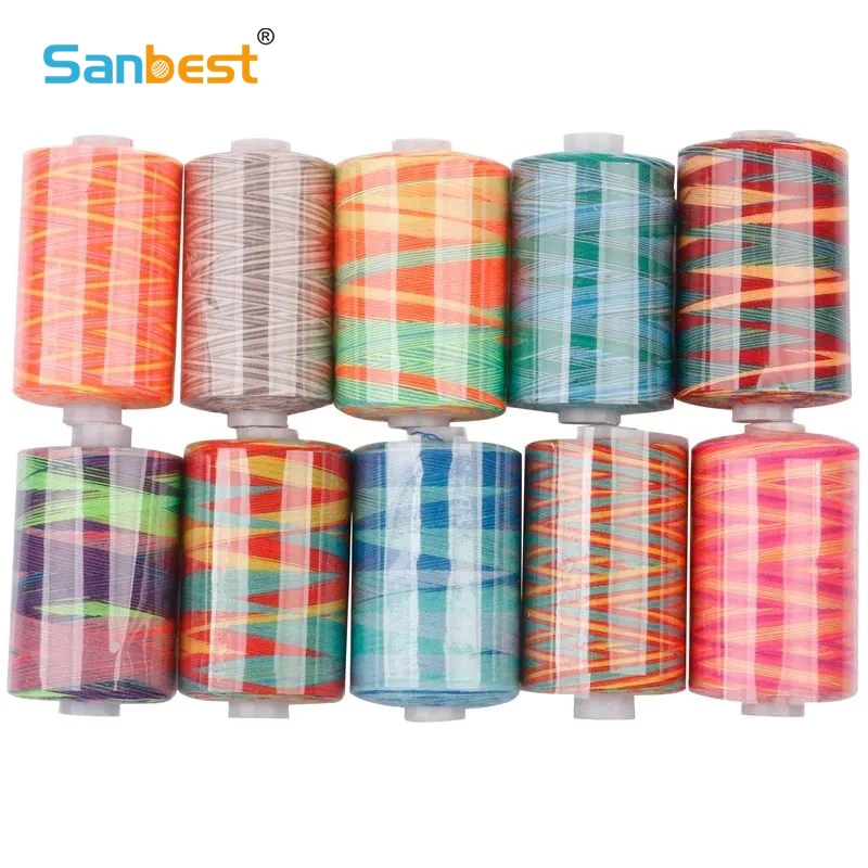 10SpoolsLotHighQualitySewingThreadColorfulPolyesterThreadFor
