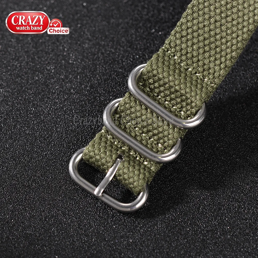 Universal Fabric Nylon Loop Watch Band with Metal Ring Buckle - Soft Sports Bracelet