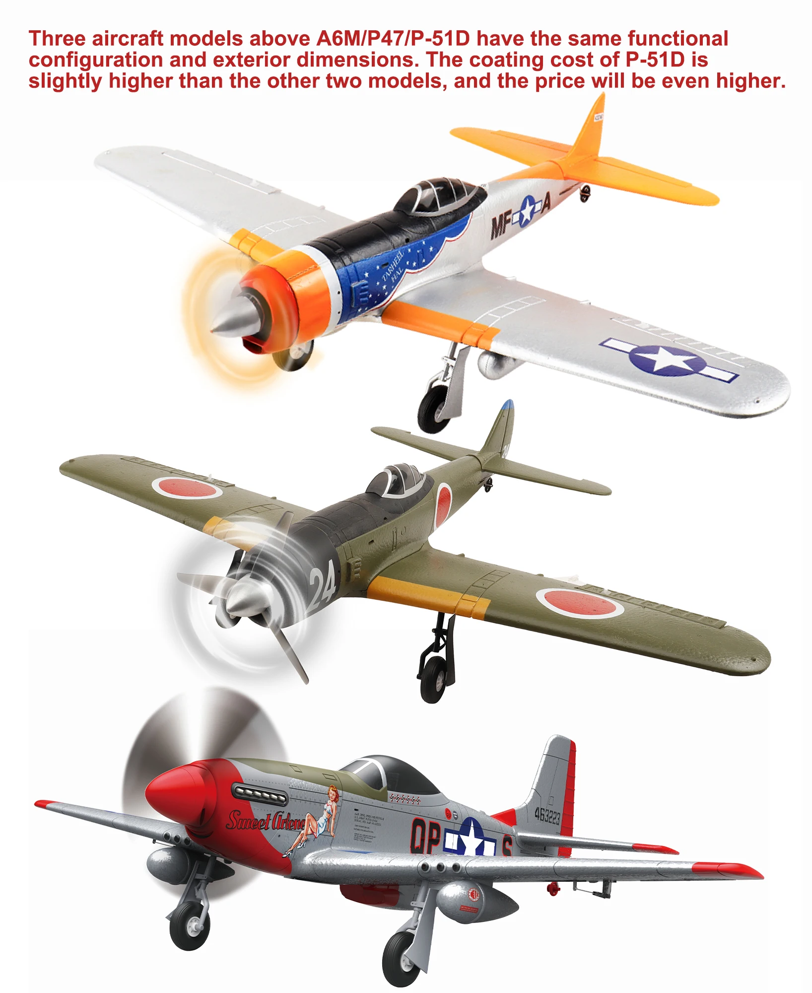 Avião RC P-51D Mustang 690MM Brushless 4CH