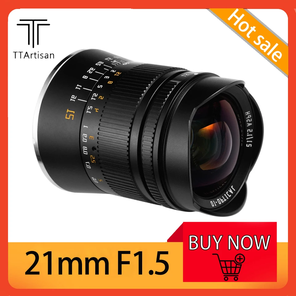 TTArtisan 21mm F1.5 Full Frame Manual Focus Lens for Sony E/Nikon Z/Canon R/Sigma Leica L-Mount Mirrorless Camera