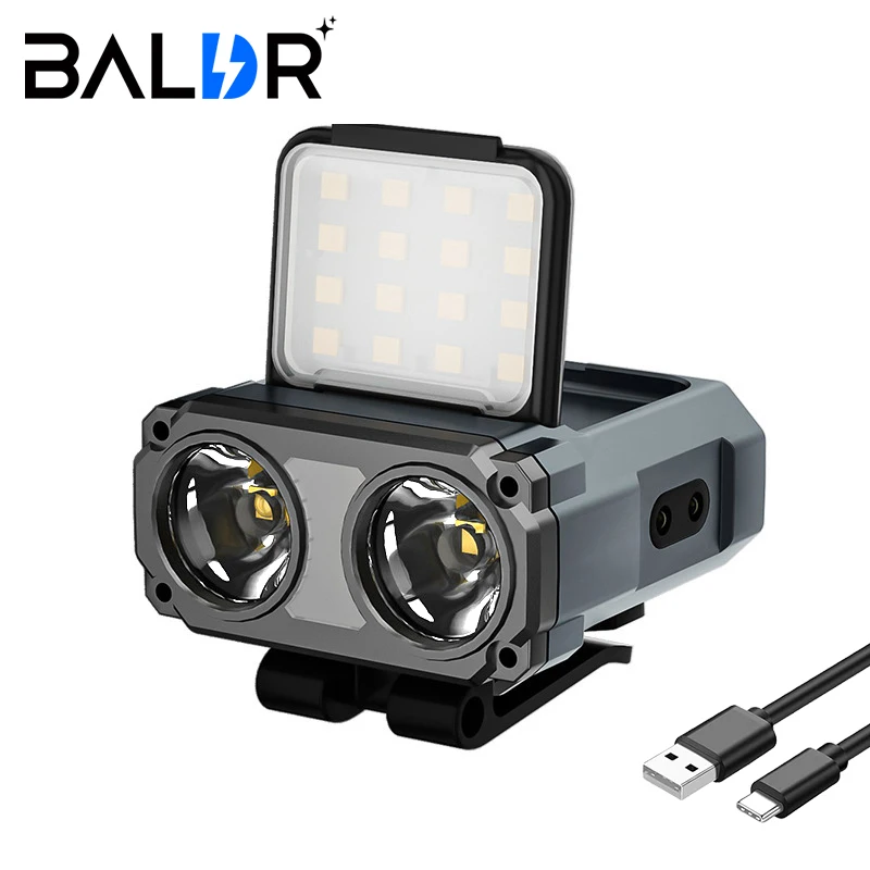 BALDR Owl Headlamp Type-c Rechargeable Headlight Portable Rotating Hunting Lights Led Flashlight Fishing Front Bicycle Light