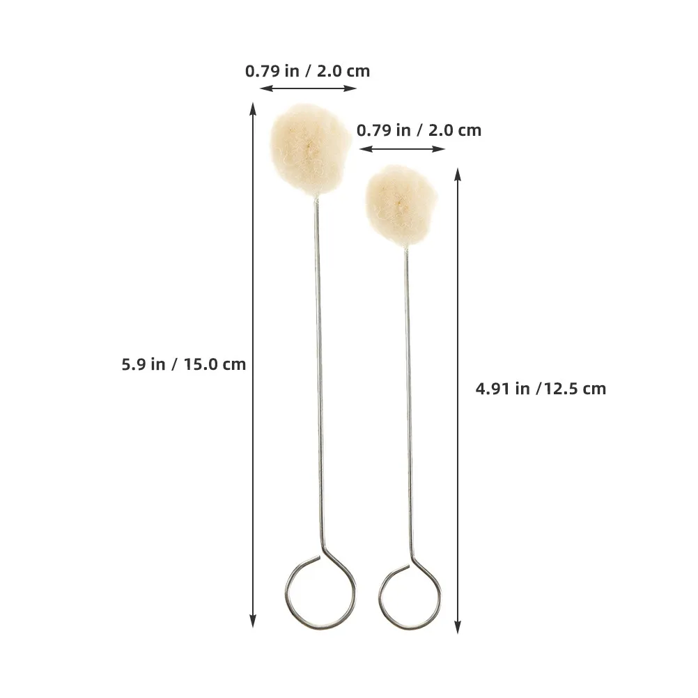 60Pcs 양모 볼 브러쉬 금속 손잡이 염료 도포 도구 가죽 공예 염색 염색 공예 작은 표면 청소 도구