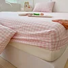 Washed Cotton Fitted Sheet Non Slip Fitted Sheet Elastic Band Around Mattress Cover Bed Cover And Pillowcase 3
