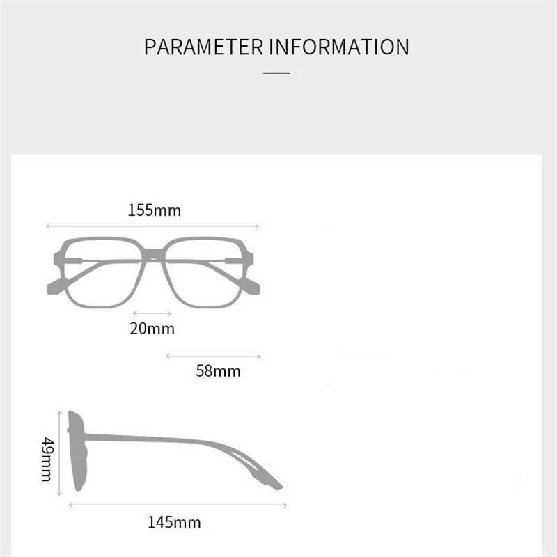 Anti Blue Rays Square Myopia Spectacles Women Men TR90 Student Oversized Prescription Glasses With Cylinder 0 -0.5 -0.75 To -6.0 2