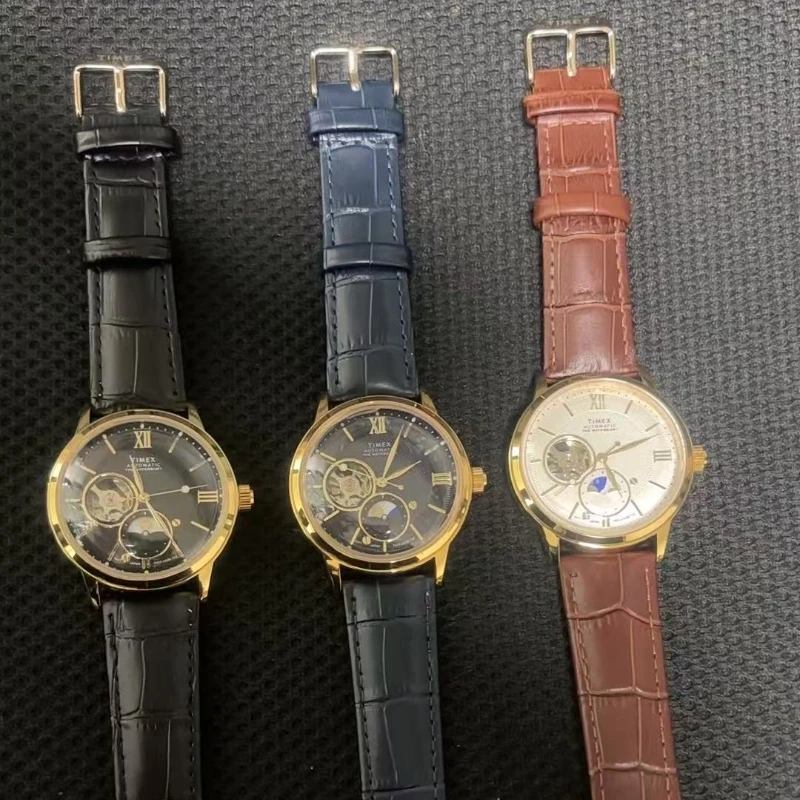 TIMEX Automatic Men's Watch Luxury Leisure Multifunction Calendar leather Strip Wristwatch mechanical watch,quartz belt watch