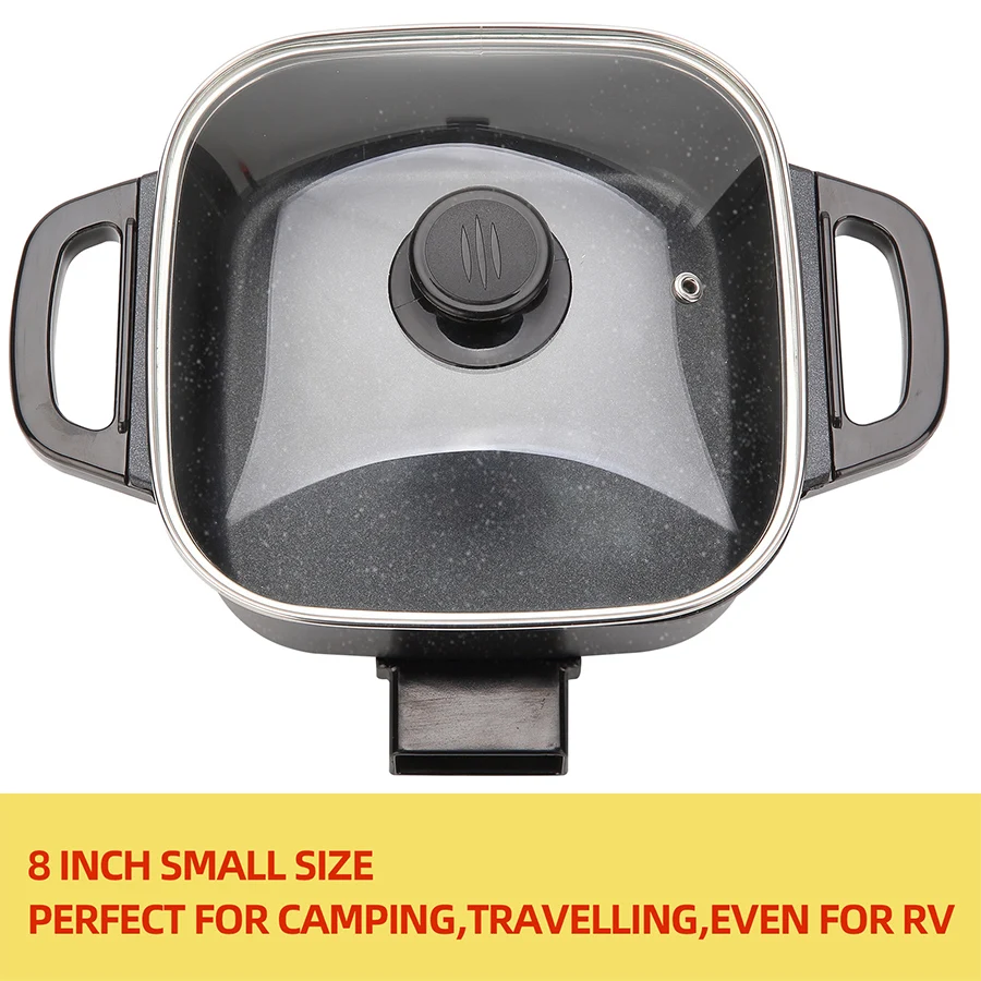 Electric Frying Pan, Household Multifunctional Integrated Temperature Control, Electric Hot Pot Cooking, Non Stick Pan 2